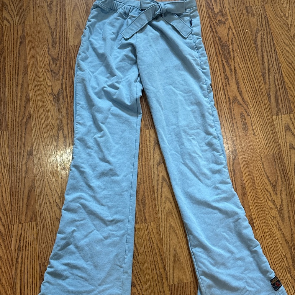 Light Blue Women's Lounge Pants with Tie Waist